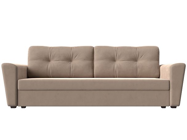 Диван прямой Амстердам Лайт (полностью велюр бежевый) - Вид 2