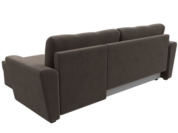 Угловой диван Амстердам Лайт правый (полностью велюр коричневый) - Вид 6