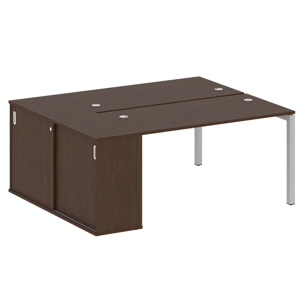 Metal System Quattro Р. ст. с шкафом-купе на П-образном м/к 50БП.РС-СШК-1.3 Т Венге/Серый металл 1810*1475*750 - Вид 1