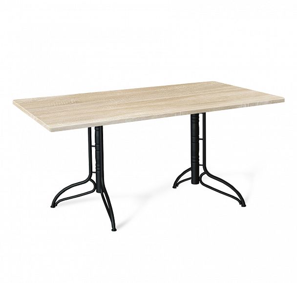 Стол Sheffilton SHT-TU20/TT 120/80 МДФ черный муар/дуб сонома светлый - Вид 2