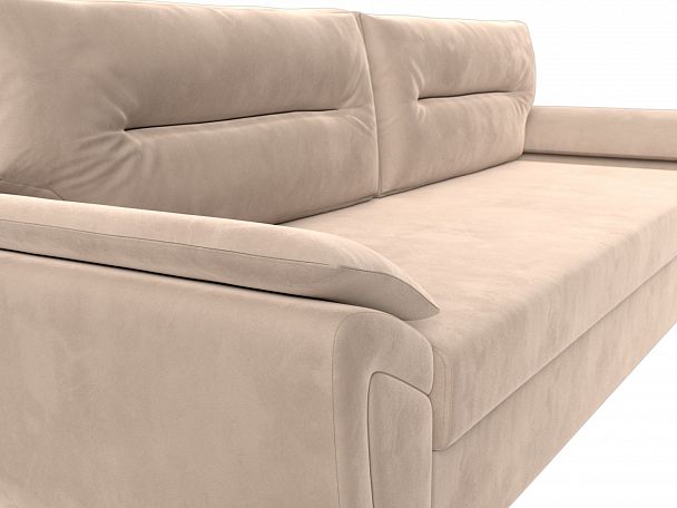 Прямой диван Нэстор Лайт (полностью велюр бежевый) - Вид 4