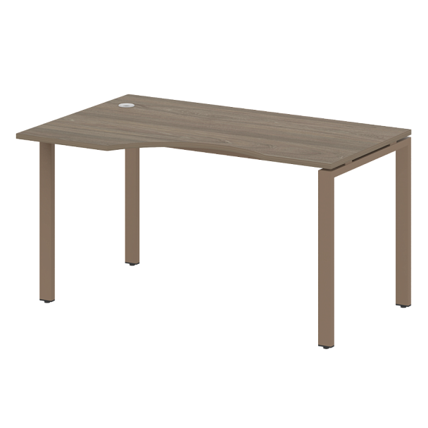 Metal System Стол криволинейный левый на П-образном м/к БП.СА-2 (L) Вяз/Мокко металл 1400*900*750 - Вид 1