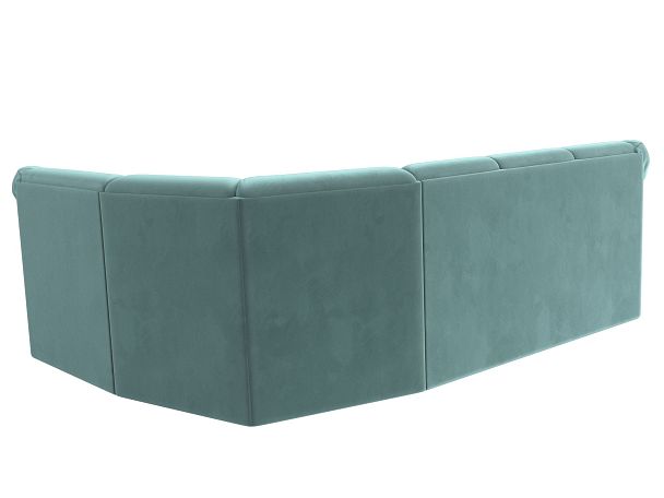 Диван угловой Карнелла правый (полностью Велюр бирюзовый) - Вид 6
