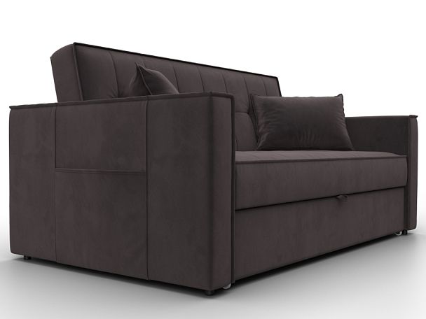 Диван прямой Лига-104 (140) Велюр коричневый - Вид 3