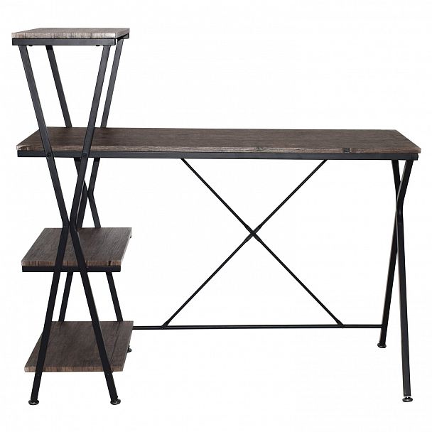 Стол на металлокаркасе BRABIX "LOFT CD-004", 1200х535х1110 мм, 3 полки, цвет морёный дуб, 641218 - Вид 4