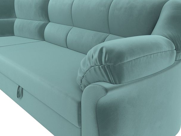 Диван угловой Карнелла левый (полностью Велюр бирюзовый) - Вид 4