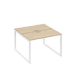 Рабочая станция с опорами QUATTRO (2х120) A4 А4 Б4 170 БП дуб скандинавский / металлокаркас белый - Фото предпросмотра