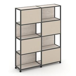 Shelf Mobile Стеллаж 5 уровней 2 секции VR.LT-STK-516.12 Денвер Светлый/Металл Антрацит/W-04 2370*400*2000 - Фото предпросмотра