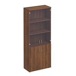 Шкаф для документов со стеклом Комфорт К.379 французский орех - Фото предпросмотра