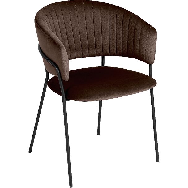 Комплект кухонных стульев Даксон коричневый велюр/черный, 3 шт. - Вид 3