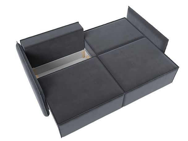 Диван прямой Либерти (полностью велюр серый) - Вид 9