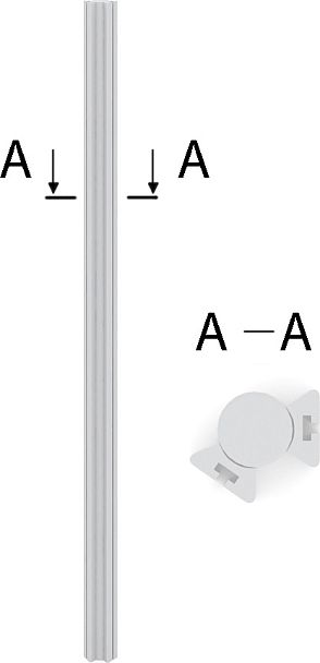 Стойка угловая "Мобильные офисные перегородки «Ритм»"  ПК-РТМ-СКУ138х4/М2-В1-07 серый - Вид 1