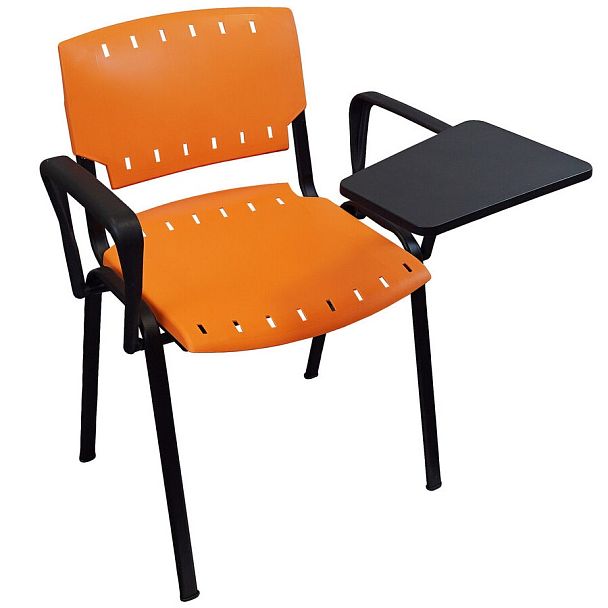 Конференц - стул Sigma c подлокотниками и столиком, оранжевый - Вид 1