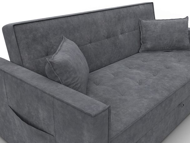 Диван прямой Лига-104 (160) Велюр серый - Вид 4