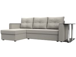 Диван угловой Атланта Лайт левый угол Рогожка бежевый - Фото предпросмотра