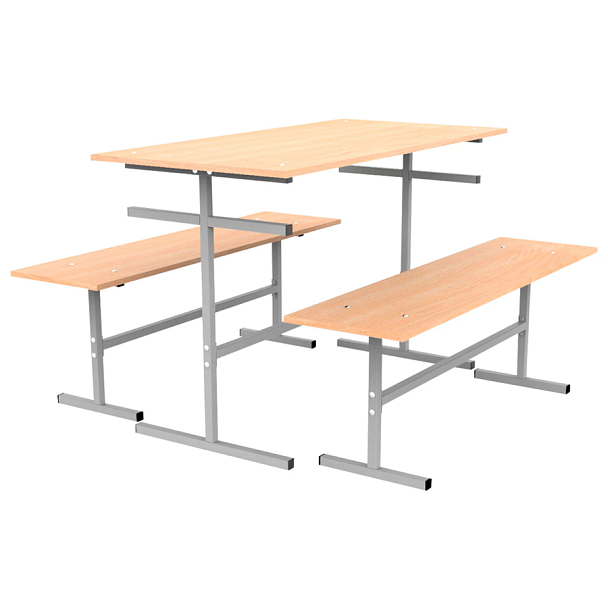 Скамья на 3 места "ССТ 1500", 1500х300х420 мм, каркас металл, сиденье ЛДСП бук - Вид 6