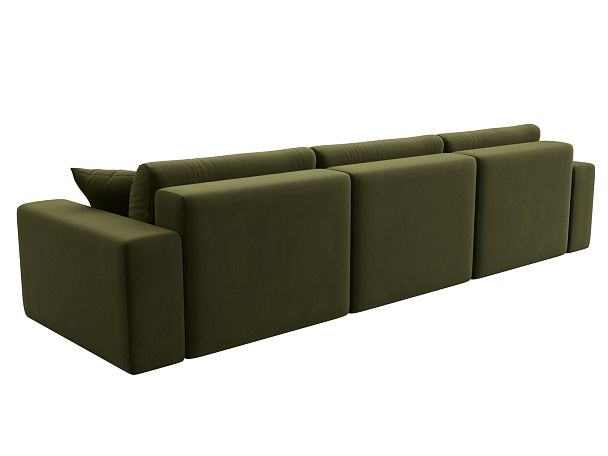 Диван прямой Лига-036 Классик Лонг Микровельвет зеленый - Вид 6