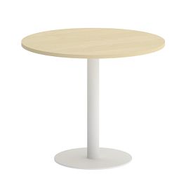 Home Office Стол круглый VR.SP-5-90.1 Клён/Белый металл 900*900*750 - Фото предпросмотра