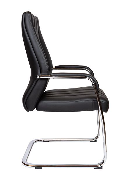 Кресло офисное / Madrid CF Black / алюминиевая  база  / черная экокожа - Вид 3