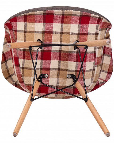 Стул обеденный DOBRIN DAW THOMAS (ножки светлый бук, сиденье 010 яркая клетка, серая ткань) - Вид 10