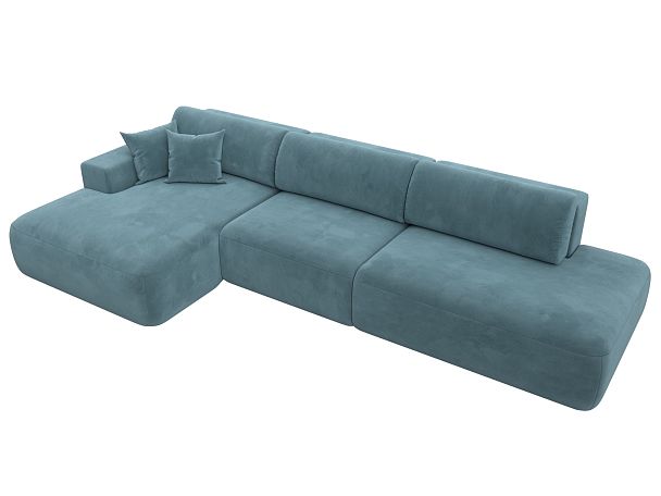 Диван угловой Лига-036 Модерн Лонг левый угол Велюр бирюзовый - Вид 5