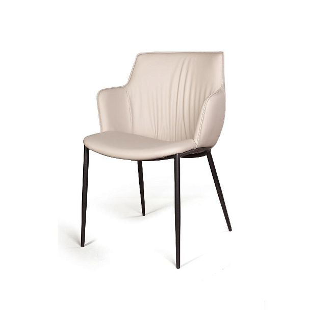 Стул с подлокотниками Sofia, иск.кожа soft-touch, серый - Вид 1