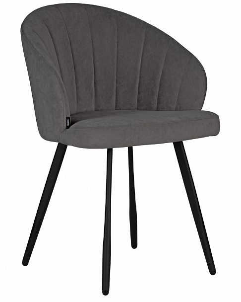 Стул обеденный DOBRIN NAOMI (ЭМАЛЬ ЧЕРНЫЙ МУАР велюр Catania Chocolate) - Вид 1