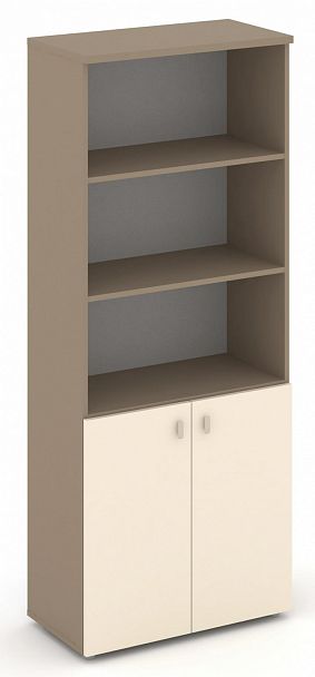 Шкаф высокий широкий (2 низких фасада ЛДСП) "ESTETICA" ES.ST-1.1 Сатин - Вид 1