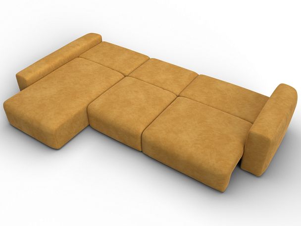 Диван угловой Лига-066 НПБ Лонг угол левый Велюр желтый - Вид 11