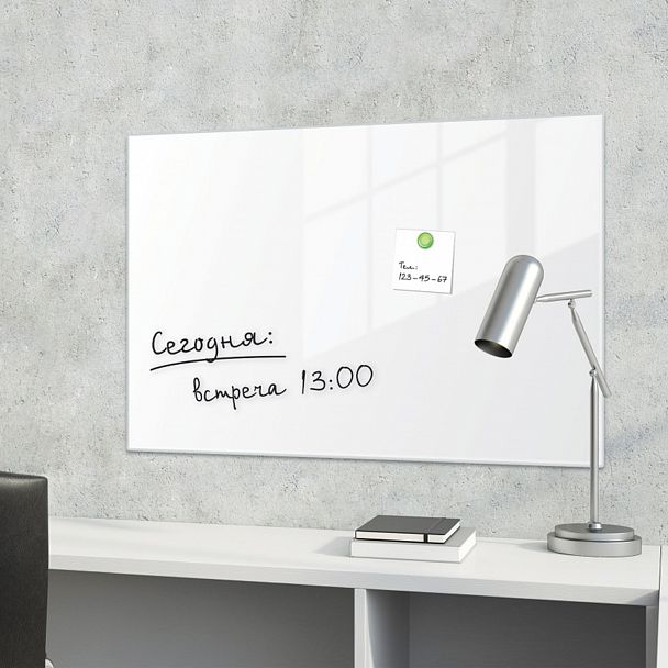 Доска магнитно-маркерная стеклянная 40х60 см, 3 магнита, БЕЛАЯ, BRAUBERG, 236744 - Вид 8