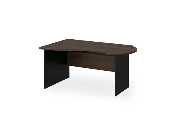 БЕРЛИН / BERLIN Стол асимметричный левый 1800х1200х740 Венге/Черный - Вид 1
