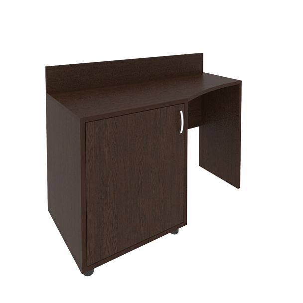 Light Стол (узкий) с тумбой и бортиком С-СТУ-120 (L) Венге 1200*550/400*750 - Вид 1