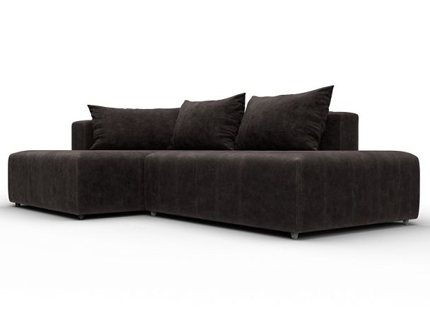 Диван угловой Лига-103 НПБ угол левый Велюр коричневый - Вид 3