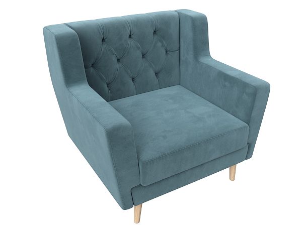 Кресло Брайтон Люкс (полностью велюр бирюзовый) - Вид 5