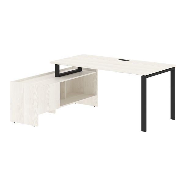 Стол с тумбой EUCT 17814 Ясень Траун/Черный 1760х1400х750 EDIS - Вид 1