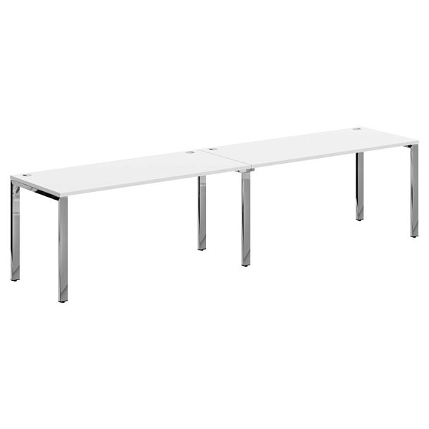 Стол 2-х местный XGWST 3270.1 Белый/Нержавеющая сталь 1600х700х750 XTEN GLOSS - Вид 1