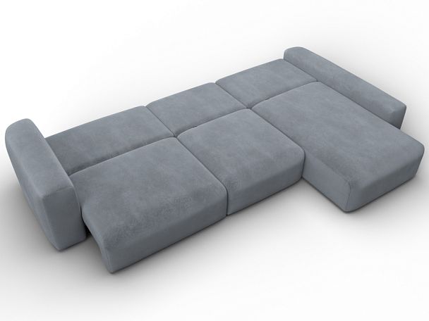 Диван угловой Лига-066 НПБ Лонг угол правый Велюр серый - Вид 11