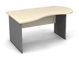 Стол асимметричный L,R 1600 Берлин Береза Майнау/Серый СА 160 - Фото предпросмотра