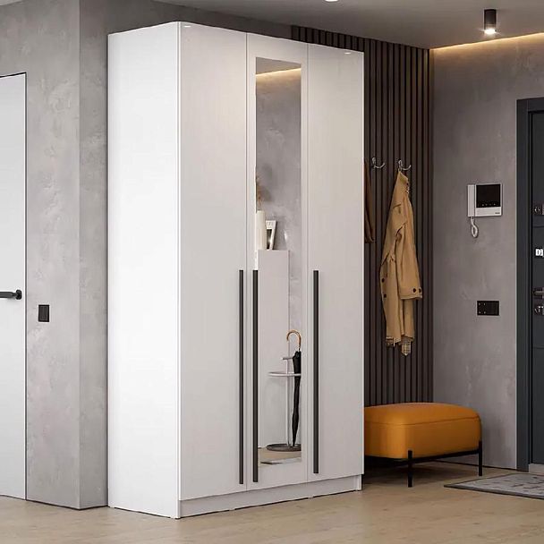 шкаф распашной Берген ШК-1200 белое дерево/белое дерево - Вид 4