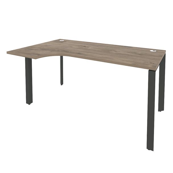 Onix Стол эргономичный левый на П-образном м/к O.MP-SA-1 (L) Тиквуд темный/Антрацит металл 1580*980*750 (720/460) - Вид 1
