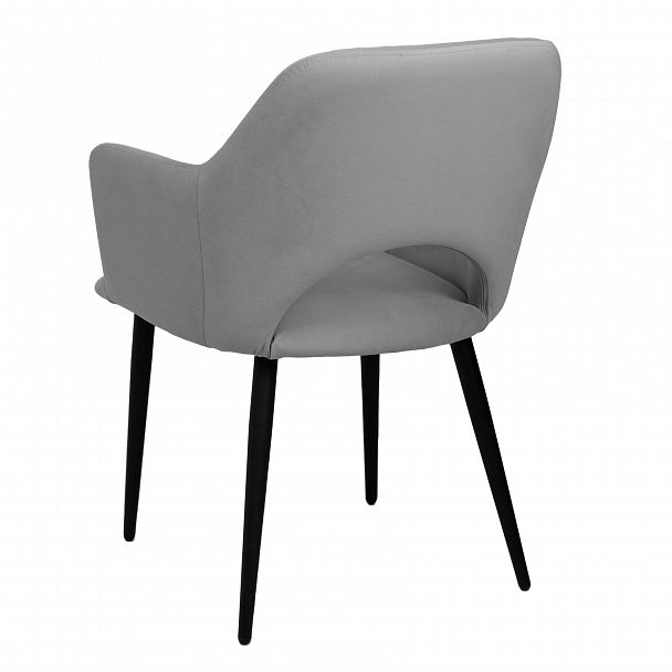 Стул Аква, ножки черные, велюр серый - Вид 6