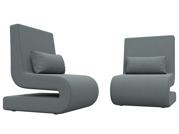 Кресло Волна (2 шт.) Рогожка серый - Вид 3