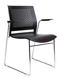 Стул / Eight black / черный пластик / хром база - Фото предпросмотра