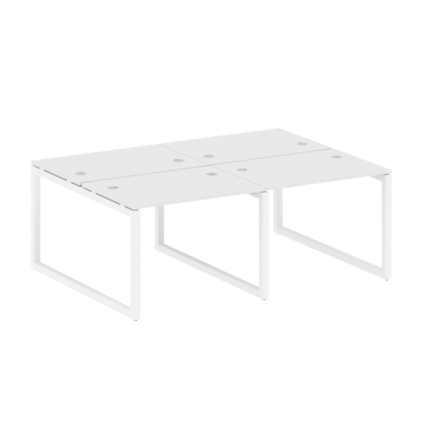 Metal System Quattro Р. ст. на 4 раб. места на О-образном м/к 50БО.СМ-4.1 Белый/Белый металл 2000*1475*750 - Вид 1