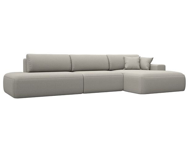 Диван угловой Лига-036 НПБ Модерн Лонг правый угол Рогожка бежевый - Вид 1