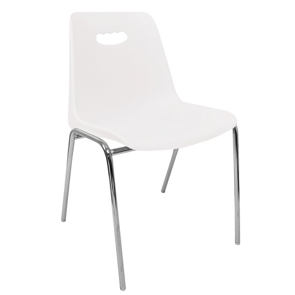 Стул Venezia (4 ножки) каркас хром, белый, РП+ИК, стопируемый - Вид 1