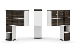 Concept Надставка высокая CN.DNV-009 Дуб Мали/Белый Бриллиант/Металл Белый 1099*350*1486 - Фото предпросмотра