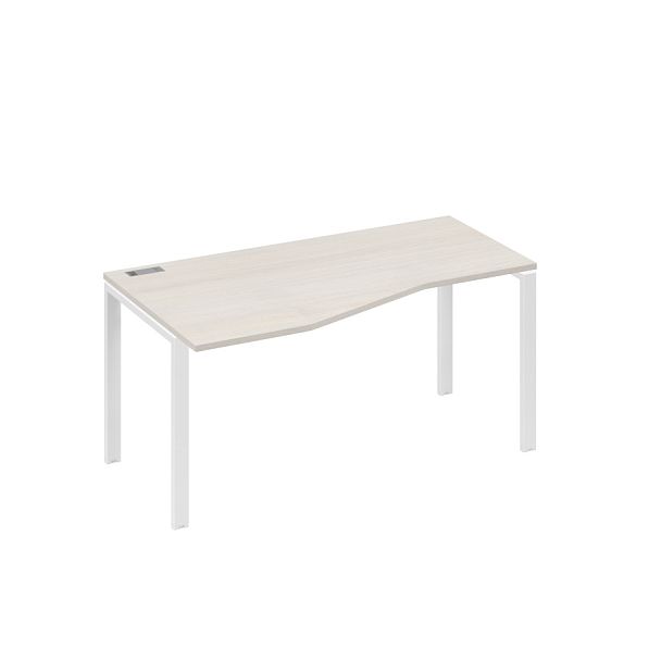 Стол эргономичный левый "Техно" на металлокаркасе UNO A4 А4 Б1 065 БП дуб / металлокаркас белый - Вид 1