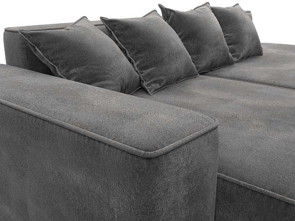 Диван угловой Лига-065 угол левый Велюр серый - Вид 4