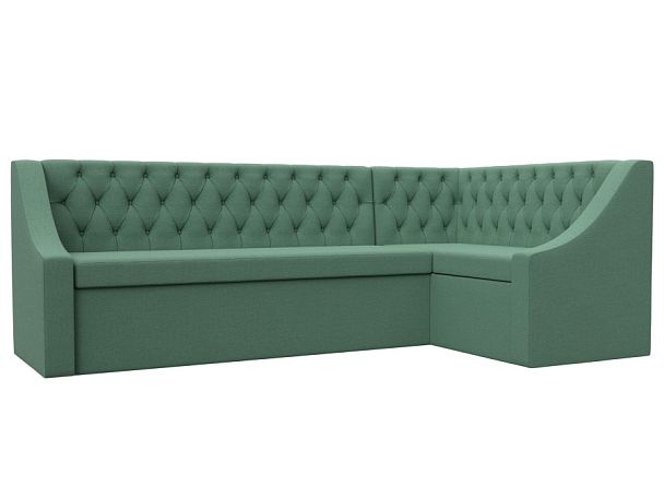 Диван кухонный угловой Мерлин правый угол Рогожка зеленый - Вид 1